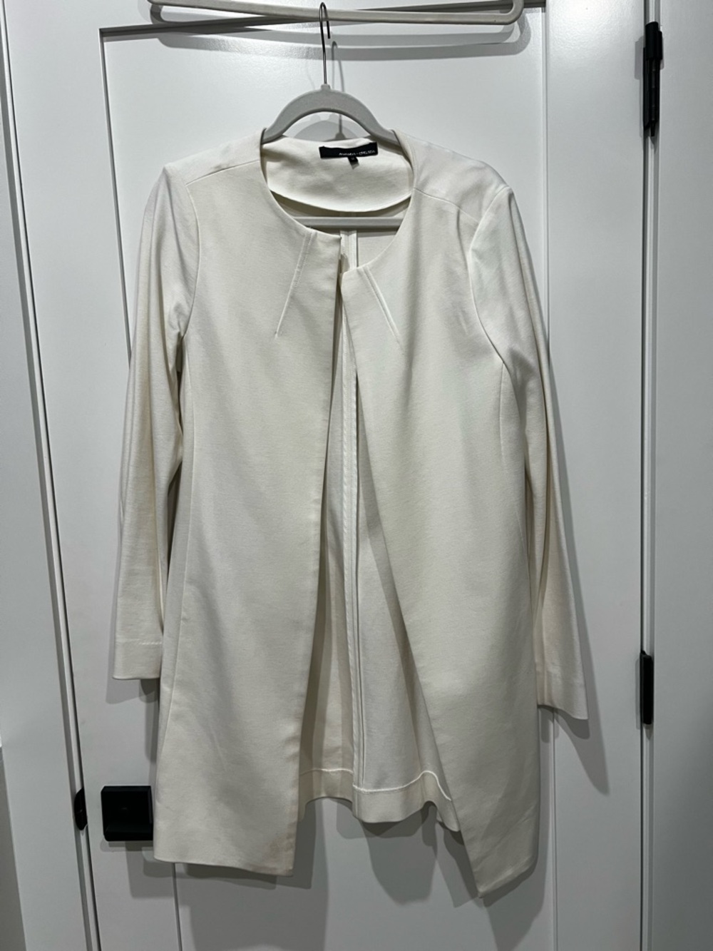 Amanda & Chelsea Cream Open-Front Long Blazer Jacket